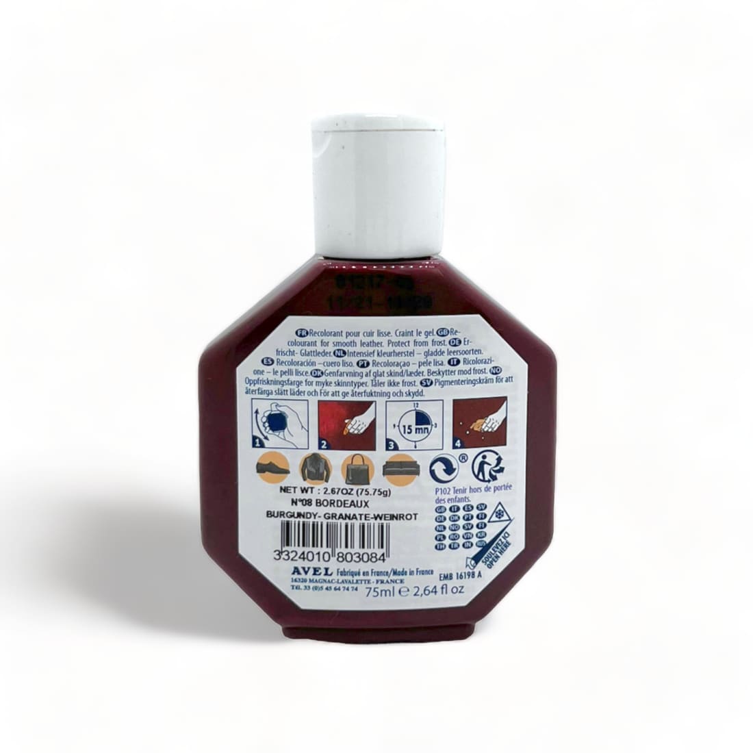 Cirage recolorant Juvacuir Bordeaux - Saphir - 75 ml -