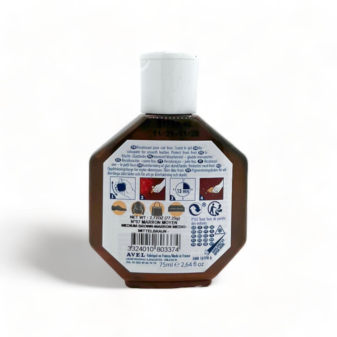 Cirage recolorant Juvacuir Marron Moyen - Saphir - 75 ml -