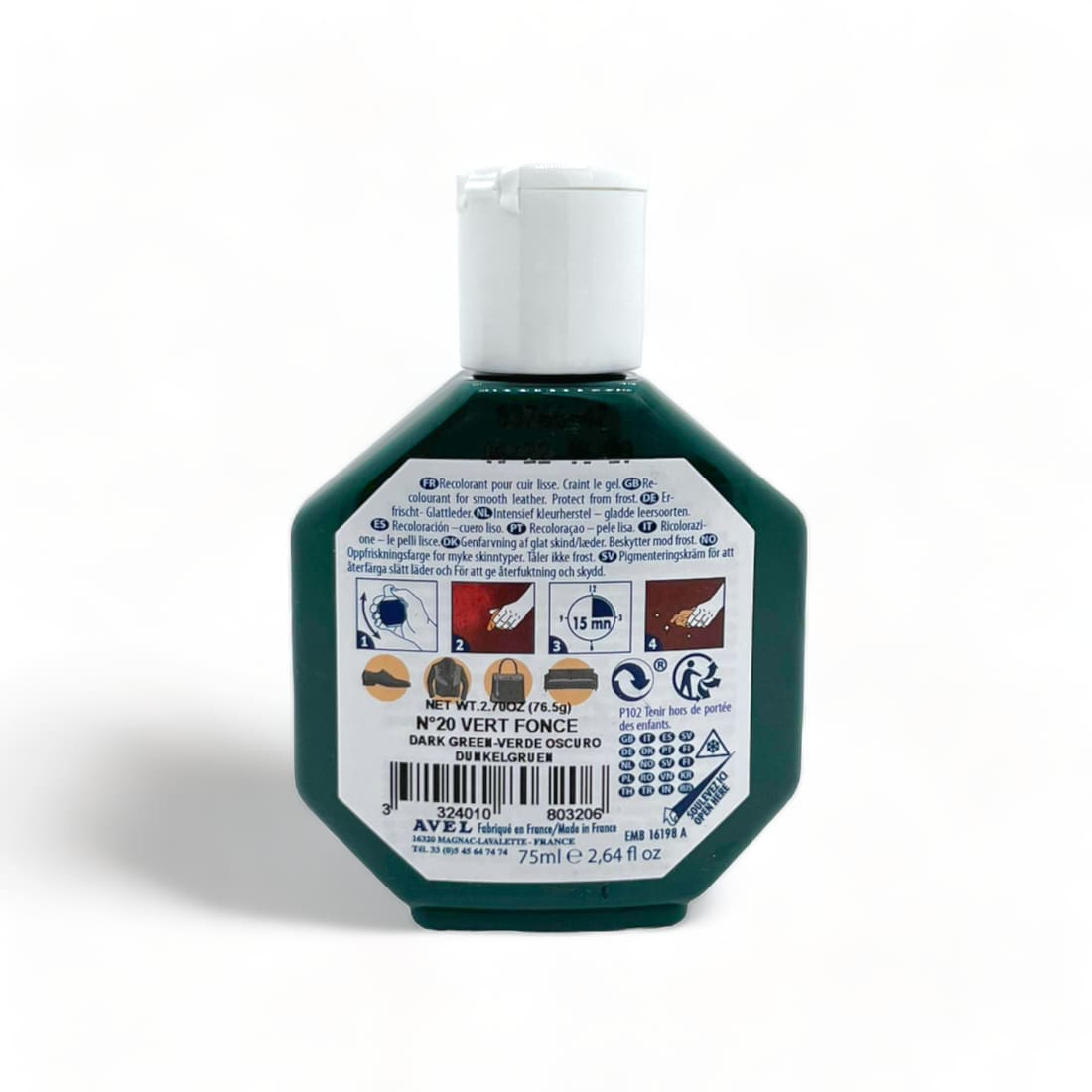 Cirage recolorant Juvacuir Vert Foncé - Saphir - 75 ml -