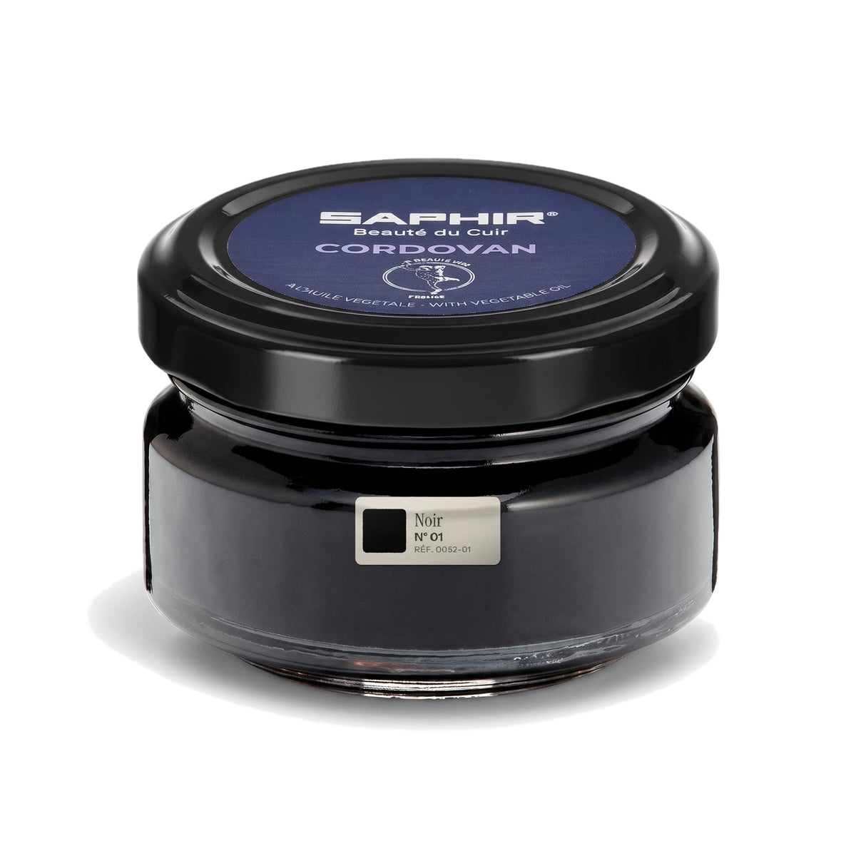Crème Cordovan Saphir Noir, pot en verre de 50 ml