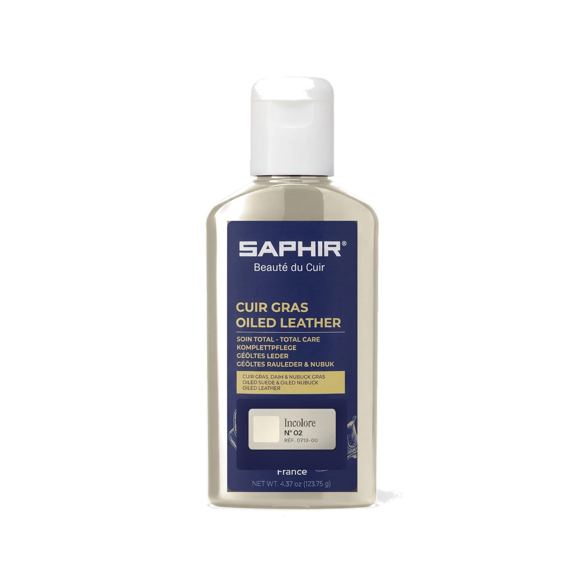 Crème Cuirs Gras Saphir Incolore, flacon de 125 ml