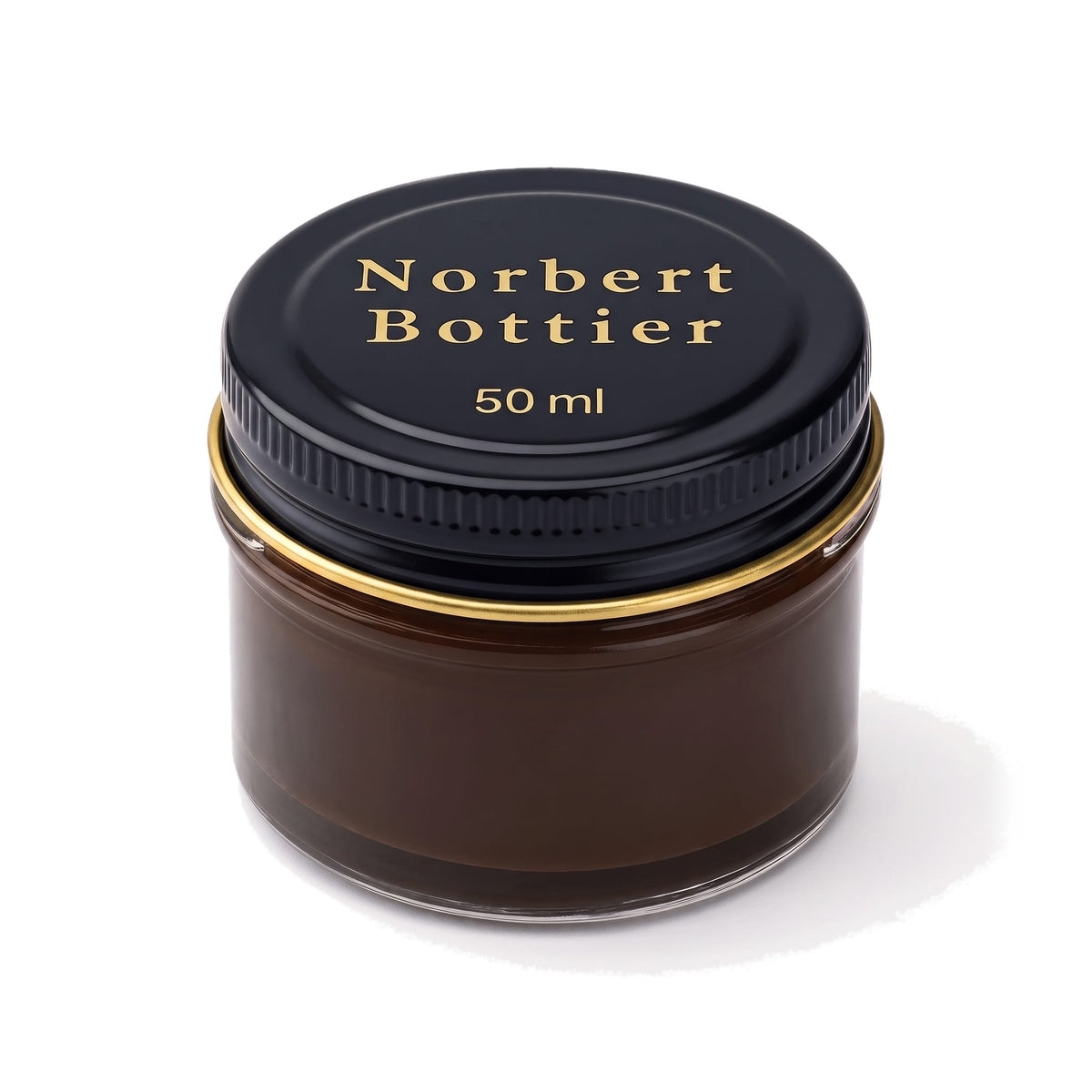 Crème de cirage marron foncé Norbert Bottier, pot en verre de 50 ml