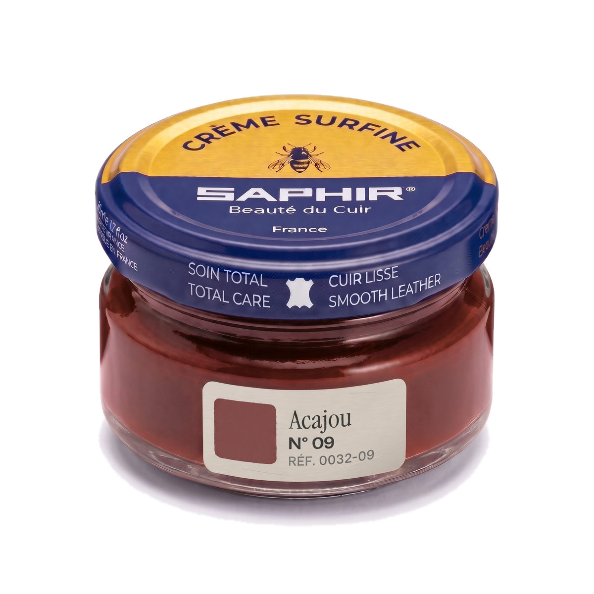 Crème Surfine Saphir Acajou, pot en verre de 50 ml