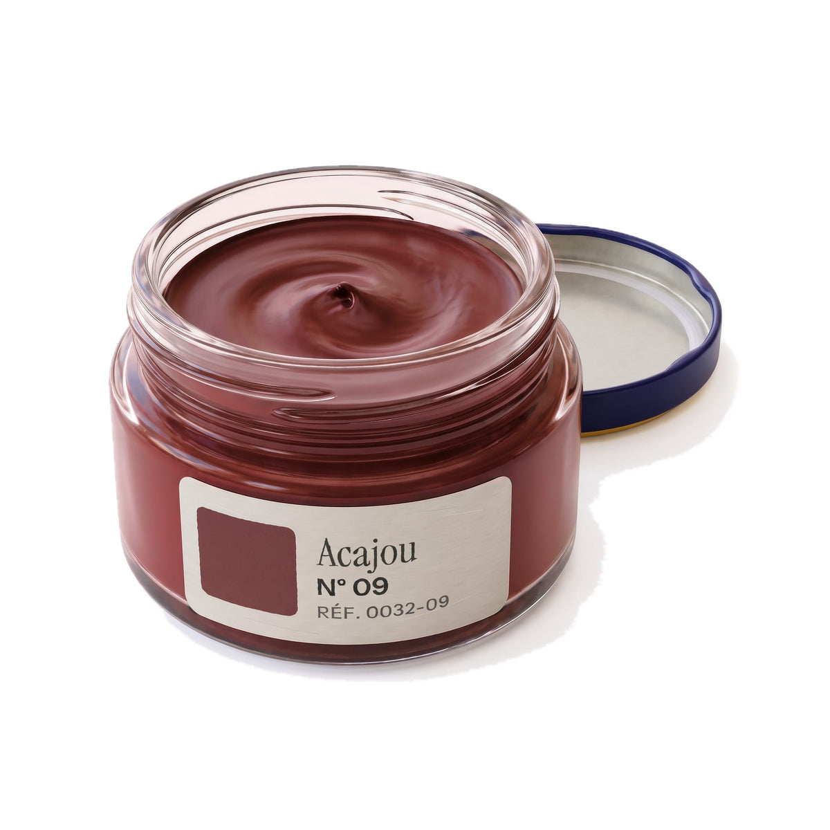 Crème Surfine Saphir Acajou, pot ouvert, crème visible