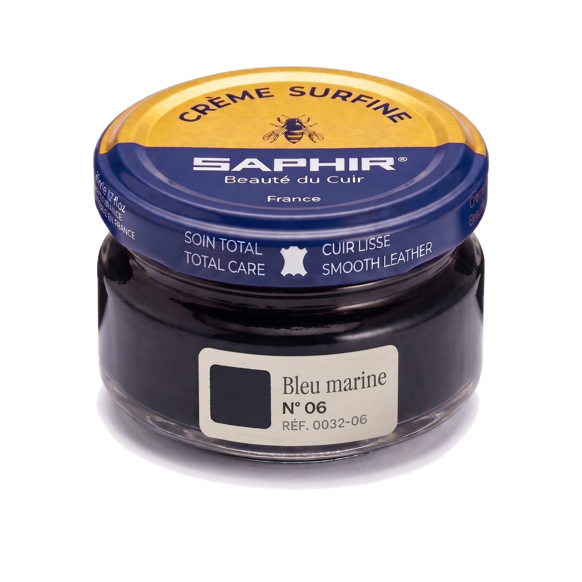 Crème Surfine Saphir Bleu marine, pot en verre de 50 ml