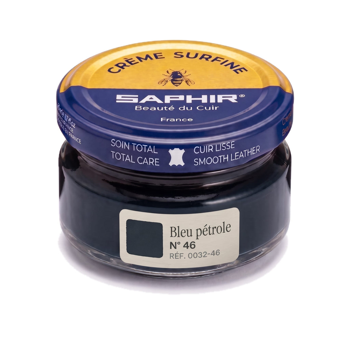 Crème Surfine Saphir Bleu pétrole, pot en verre de 50 ml