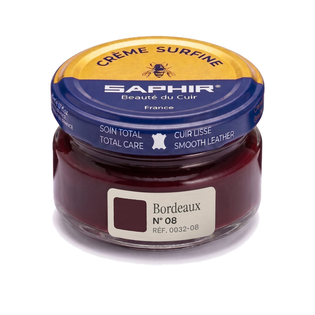 Crème Surfine Saphir Bordeaux, pot en verre de 50 ml