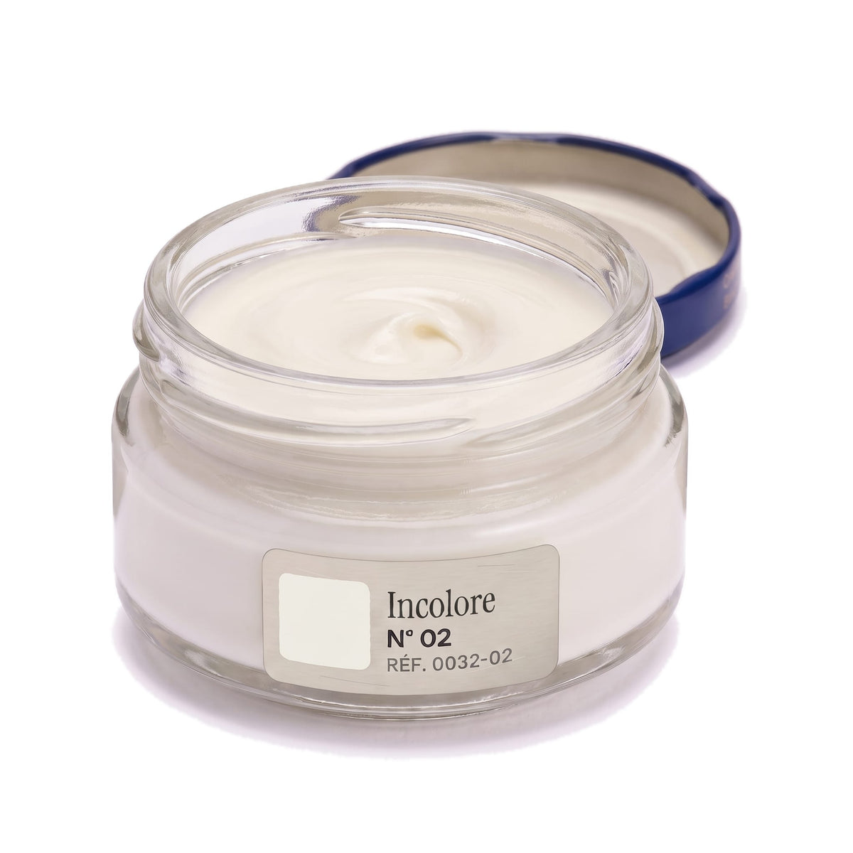 Crème Surfine Saphir Incolore, pot ouvert, crème visible