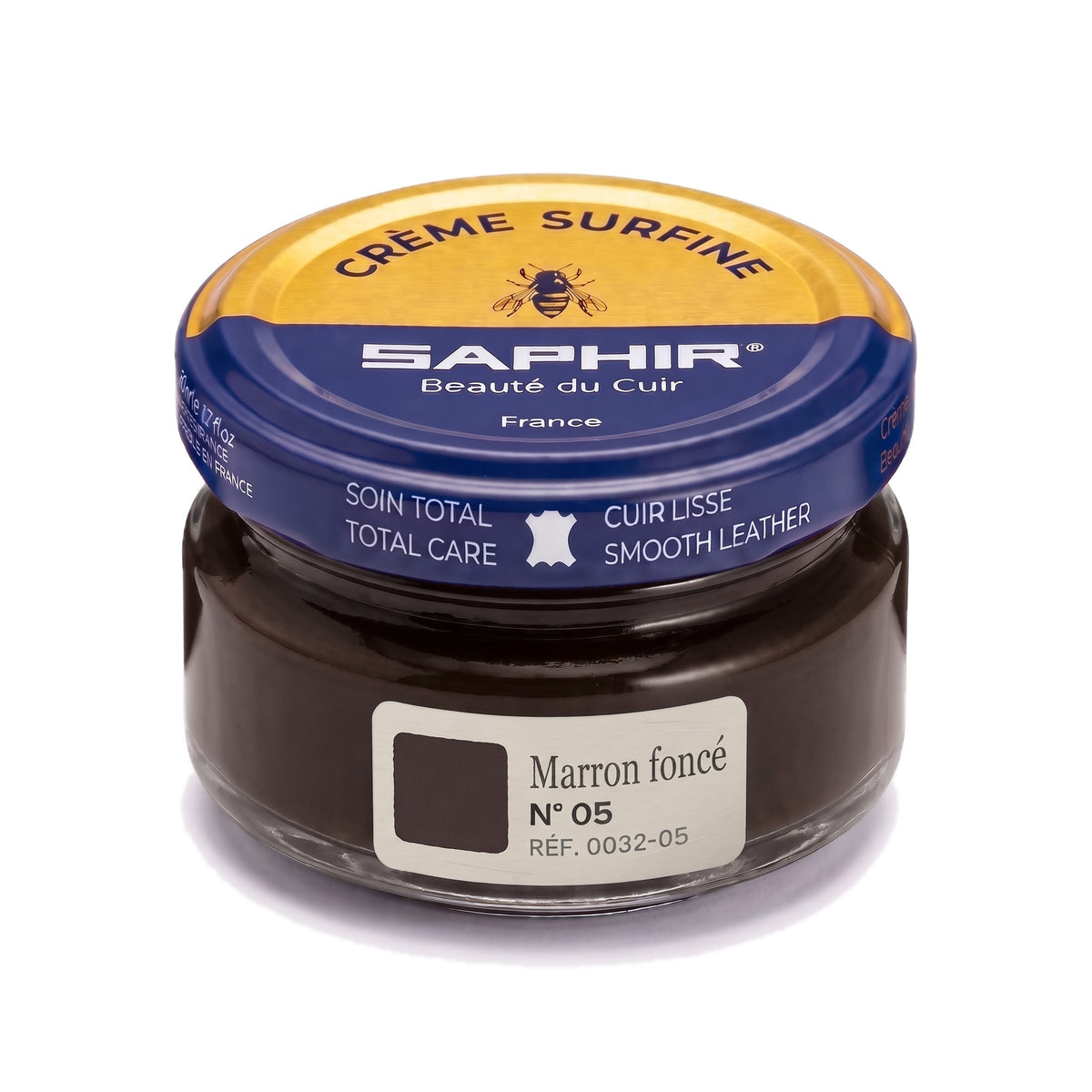 Crème Surfine Saphir Marron foncé, pot en verre de 50 ml