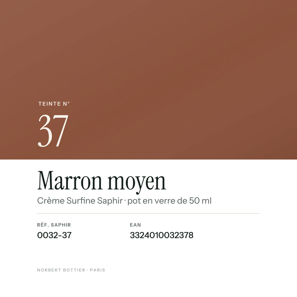 Teinte Marron moyen n° 37 de la Crème Surfine Saphir, réf. 0032-37, EAN 3324010032378