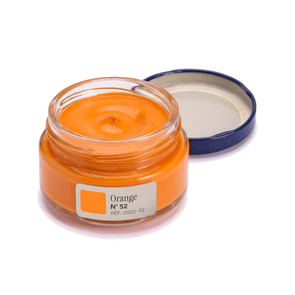 Crème Surfine Saphir Orange, pot ouvert, crème visible