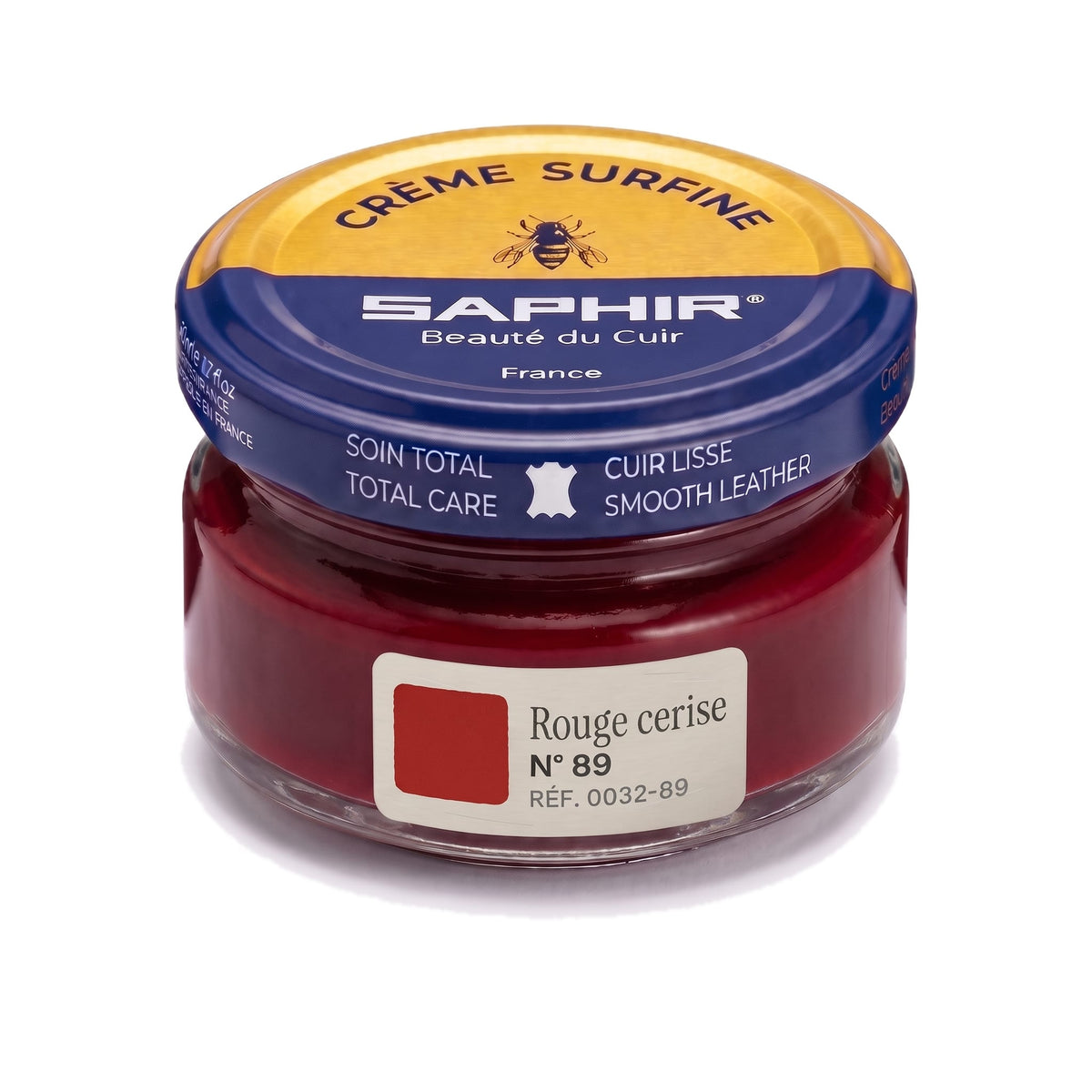 Crème Surfine Saphir Rouge cerise, pot en verre de 50 ml