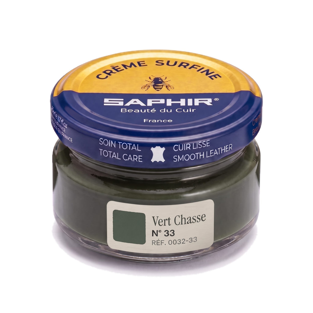 Crème Surfine Saphir Vert Chasse, pot en verre de 50 ml
