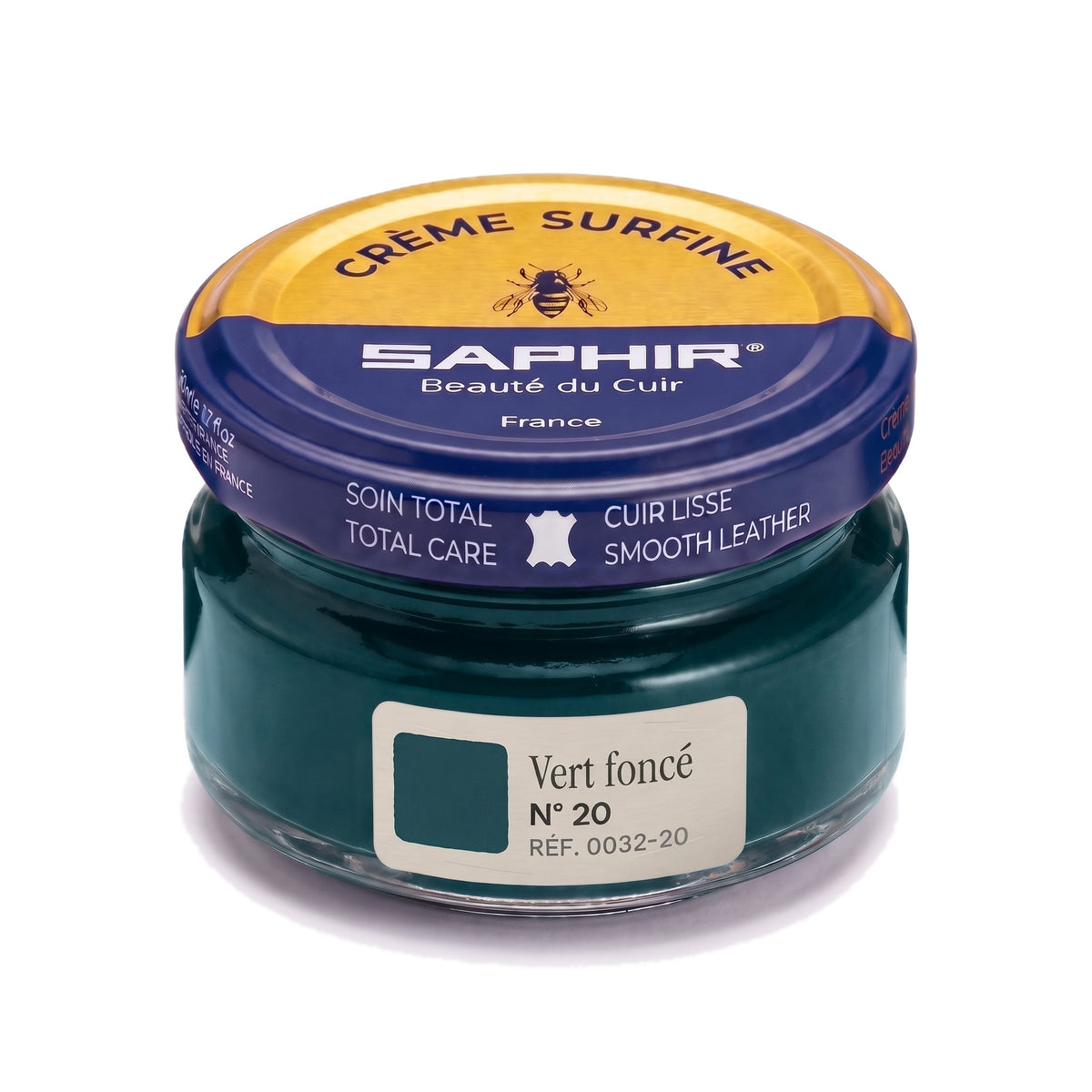 Crème Surfine Saphir Vert foncé, pot en verre de 50 ml