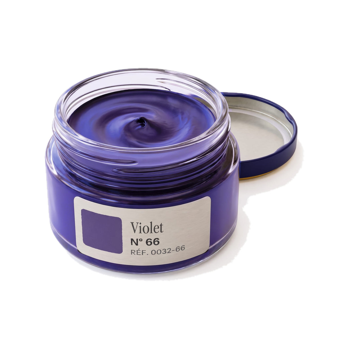 Crème Surfine Saphir Violet, pot ouvert, crème visible