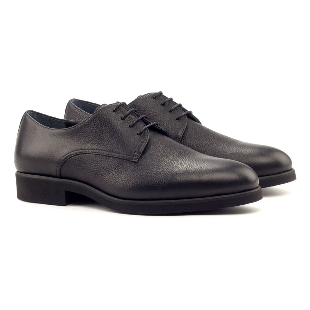 Derby Blucher en cuir grainé noir - Semelles Caoutchouc Xtralight – vue 1