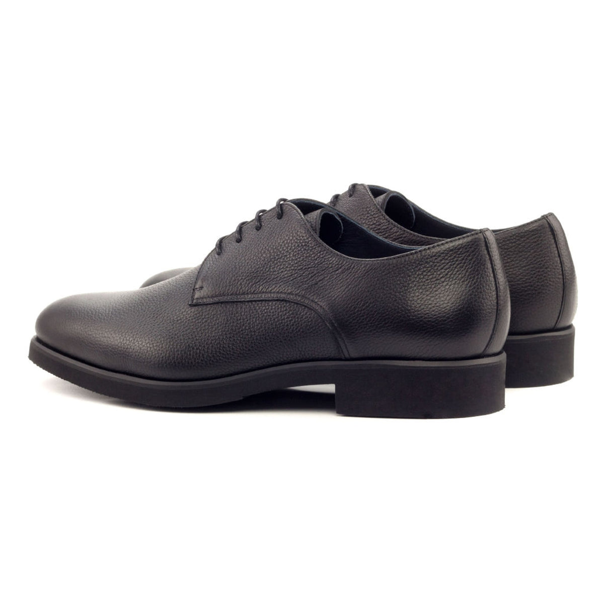Derby Blucher en cuir grainé noir - Semelles Caoutchouc Xtralight – vue 3