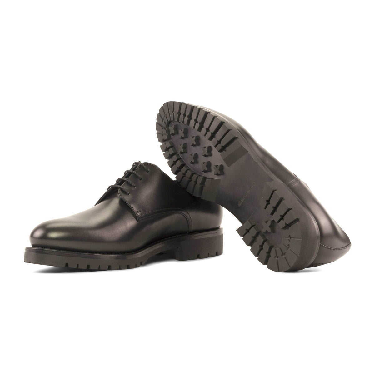 Derby Blucher en cuir marron foncé - Semelles Commando – vue 2