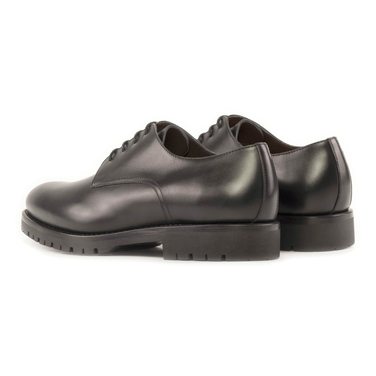 Derby Blucher en cuir marron foncé - Semelles Commando – vue 3