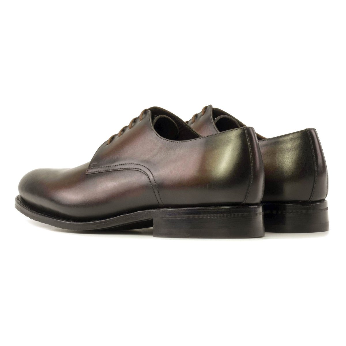 Derby Blucher en cuir patiné marron foncé – vue 3