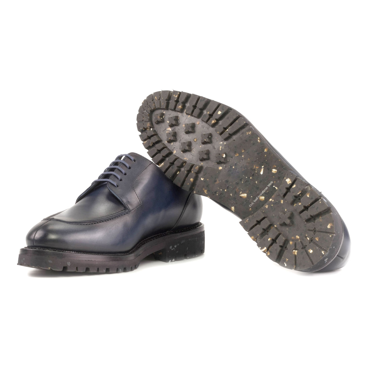 Derby Chasse en cuir bleu marine - Semelles Commando recyclées Vibram® – vue 2