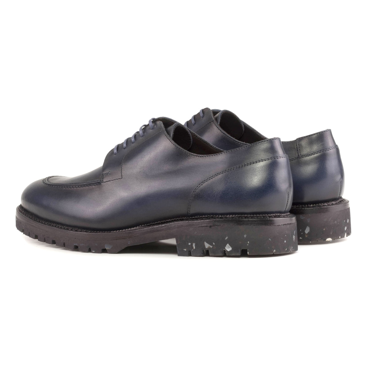 Derby Chasse en cuir bleu marine - Semelles Commando recyclées Vibram® – vue 3