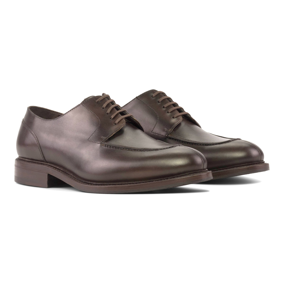 Derby Chasse en cuir marron foncé – vue 1