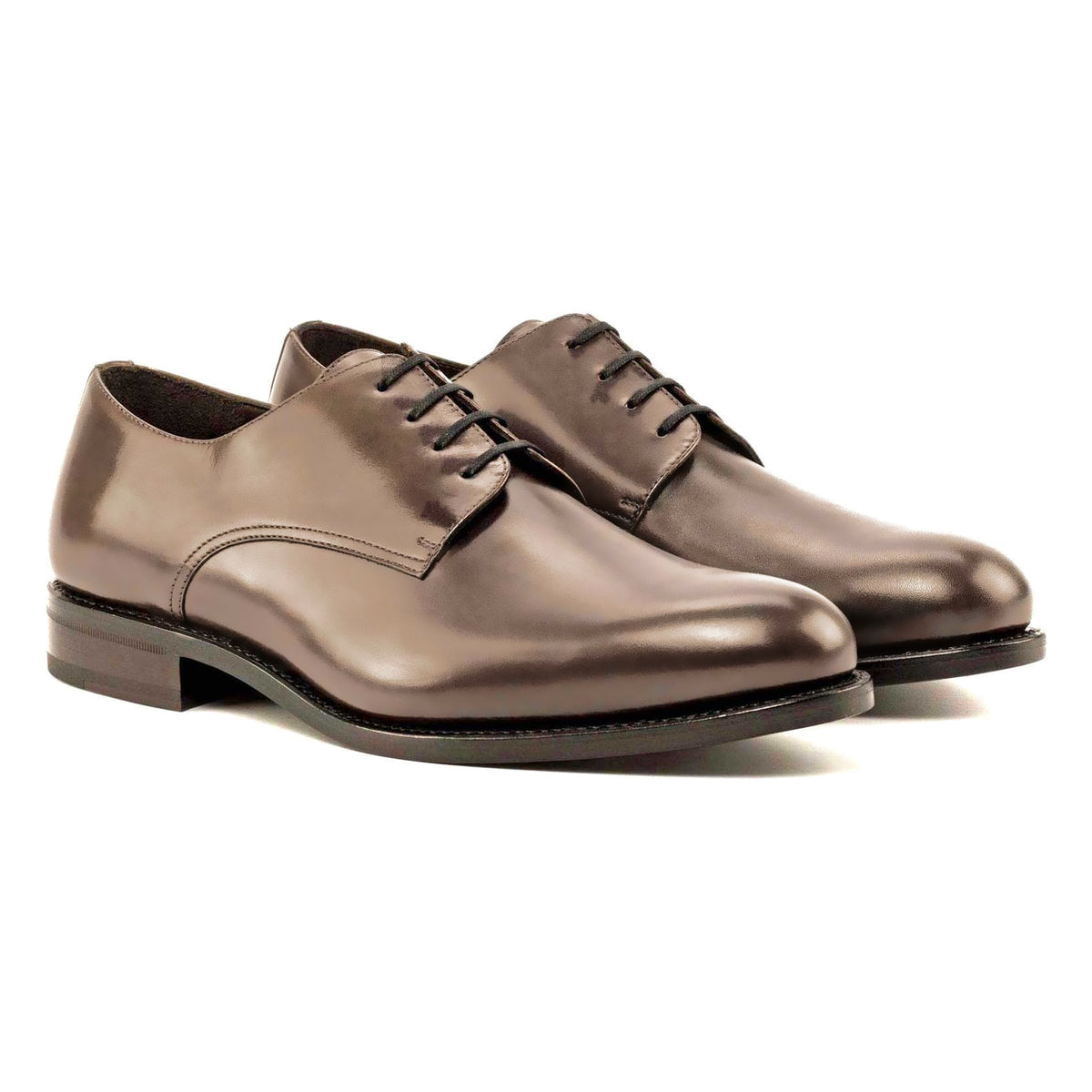 Derby en cuir noisette – vue 1