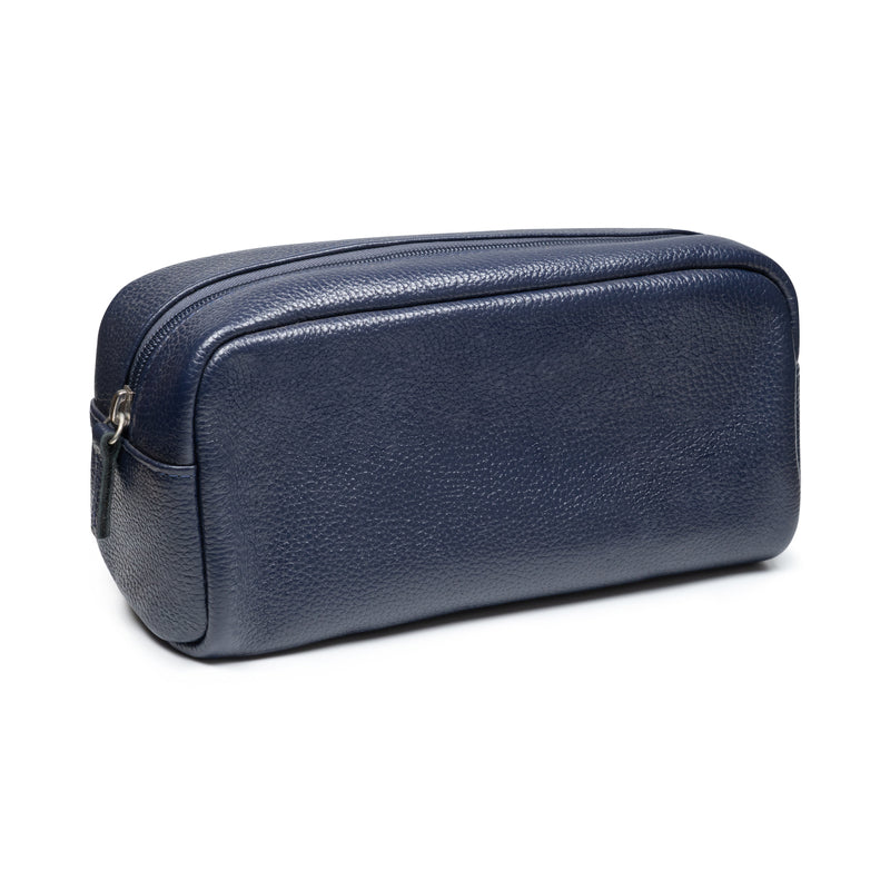 Trousse cuir bleu marine