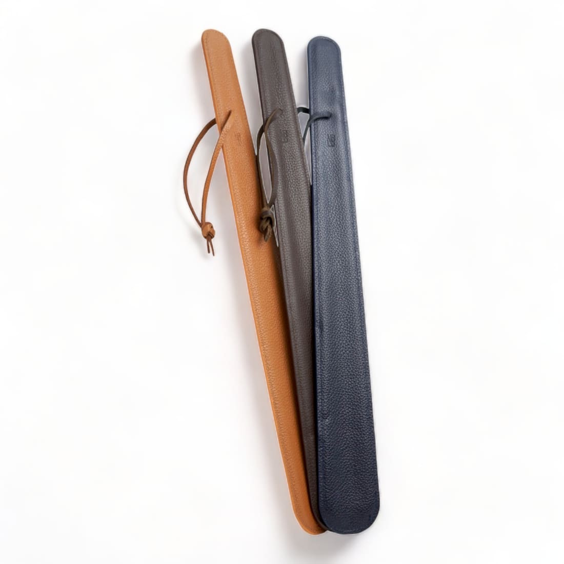 Grand chausse-pied en cuir grainé Marron Foncé – vue 3