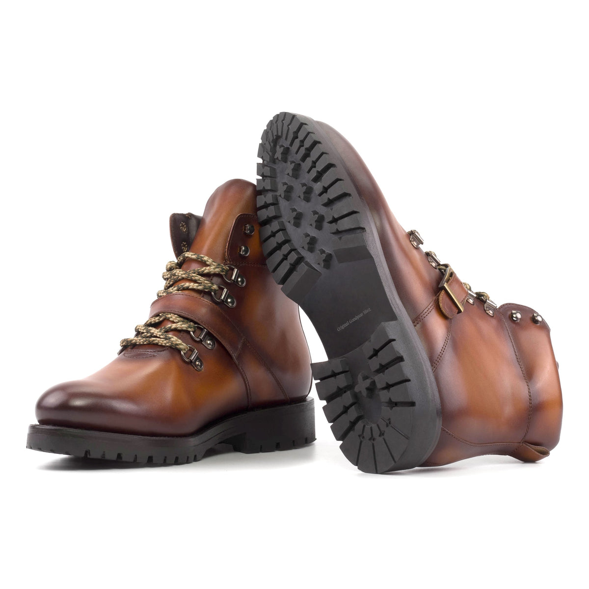 Hiking Boots en cuir marron clair - Semelles Commando – vue 2