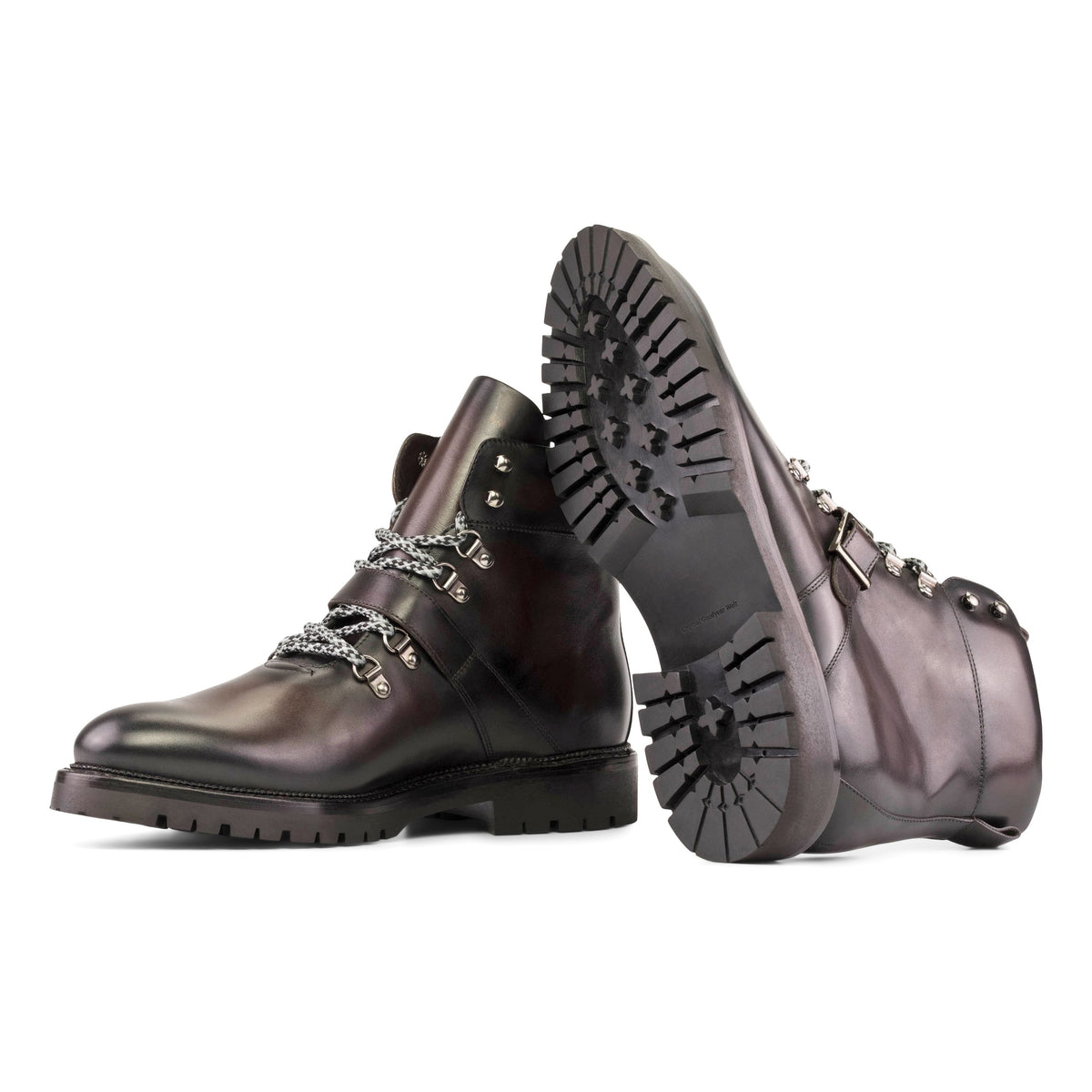 Hiking Boots en cuir marron foncé - Semelles Commando – vue 2