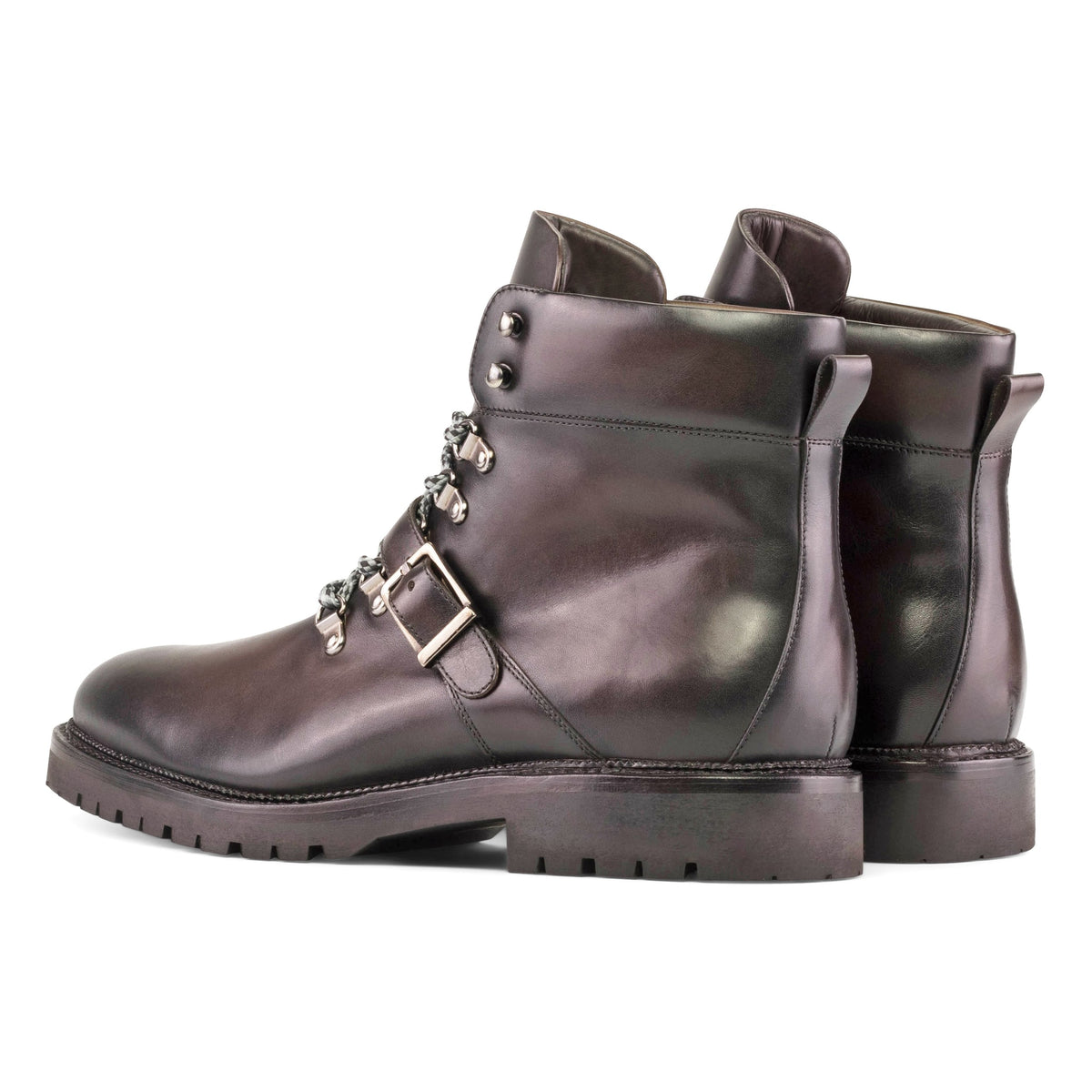 Hiking Boots en cuir marron foncé - Semelles Commando – vue 3