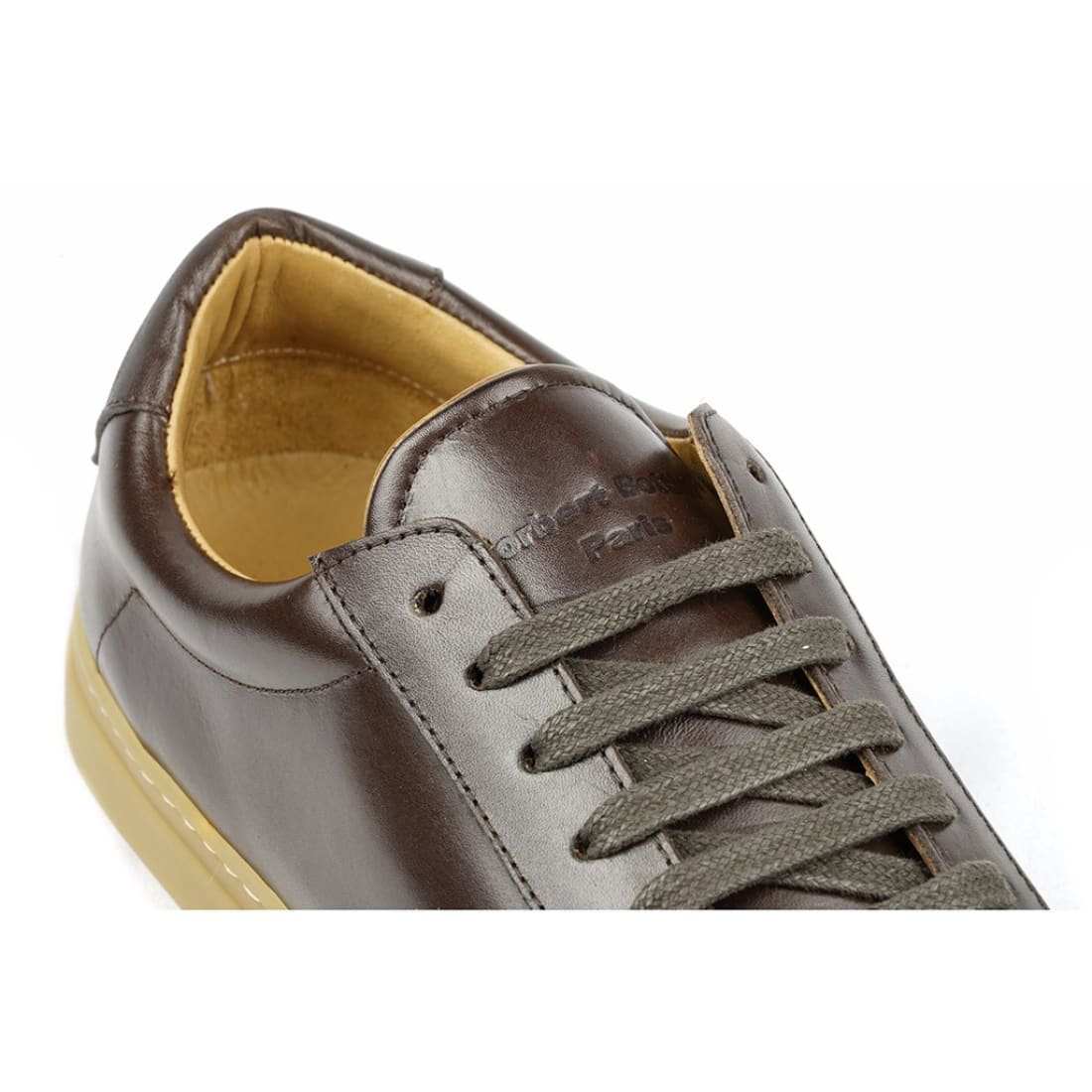 Sneaker Cuir Marron Patiné-Chaussures-Norbert Bottier