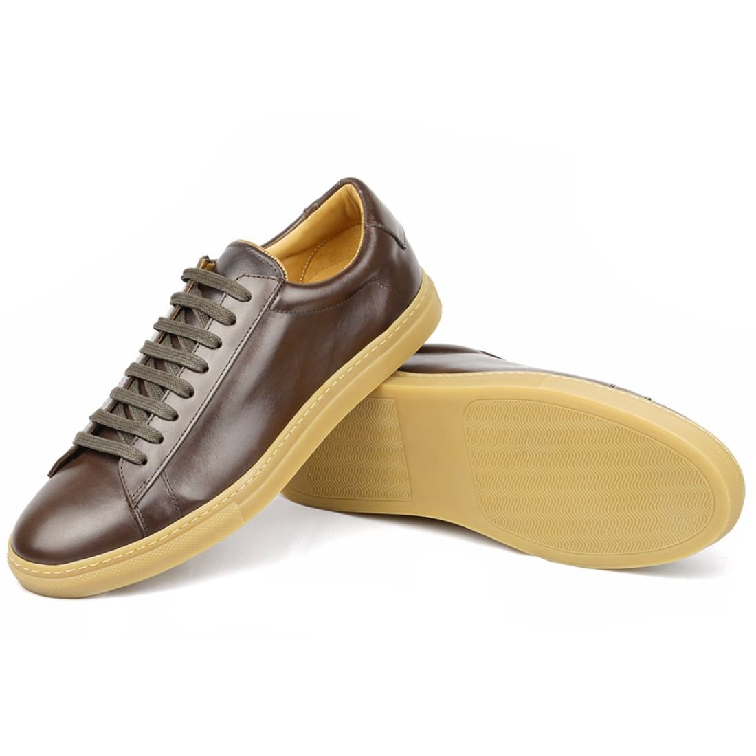 Sneaker Cuir Marron Patiné-Chaussures-Norbert Bottier