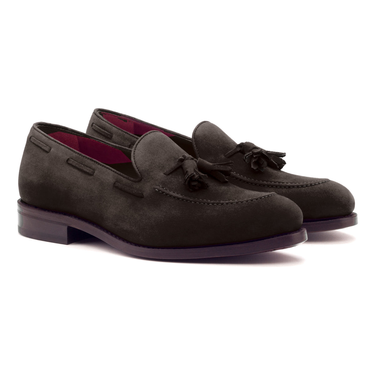 Mocassin à glands en daim marron foncé – vue 1