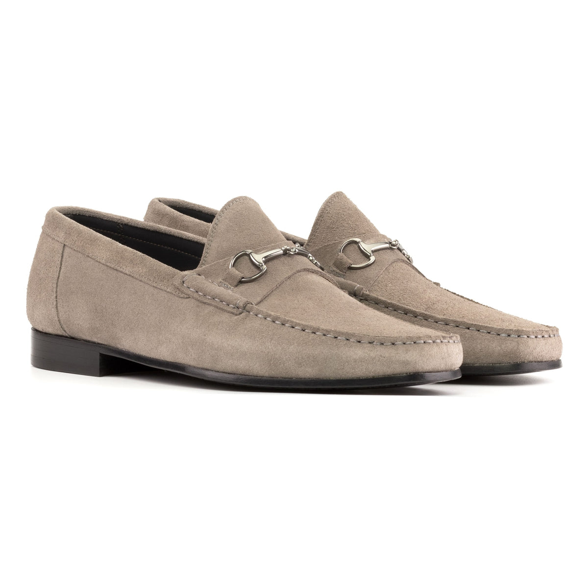 Mocassin à mors en daim gris – vue 1