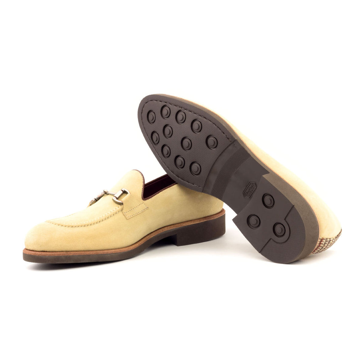 Mocassin à mors en daim beige - Semelles Caoutchouc – vue 2