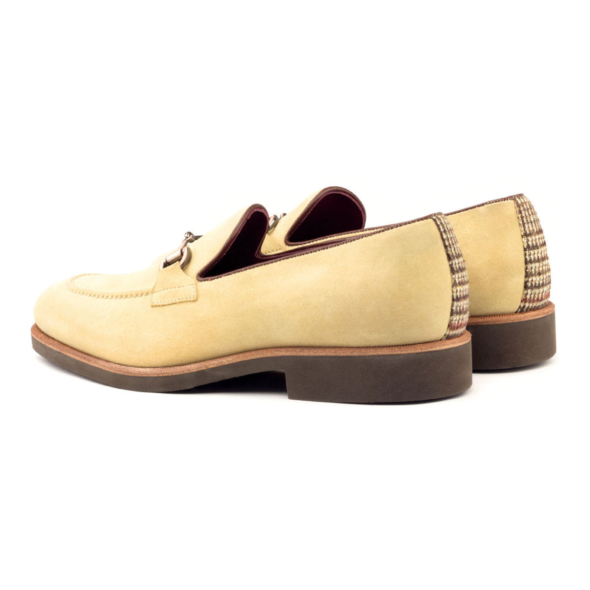Mocassin à mors en daim beige - Semelles Caoutchouc – vue 3
