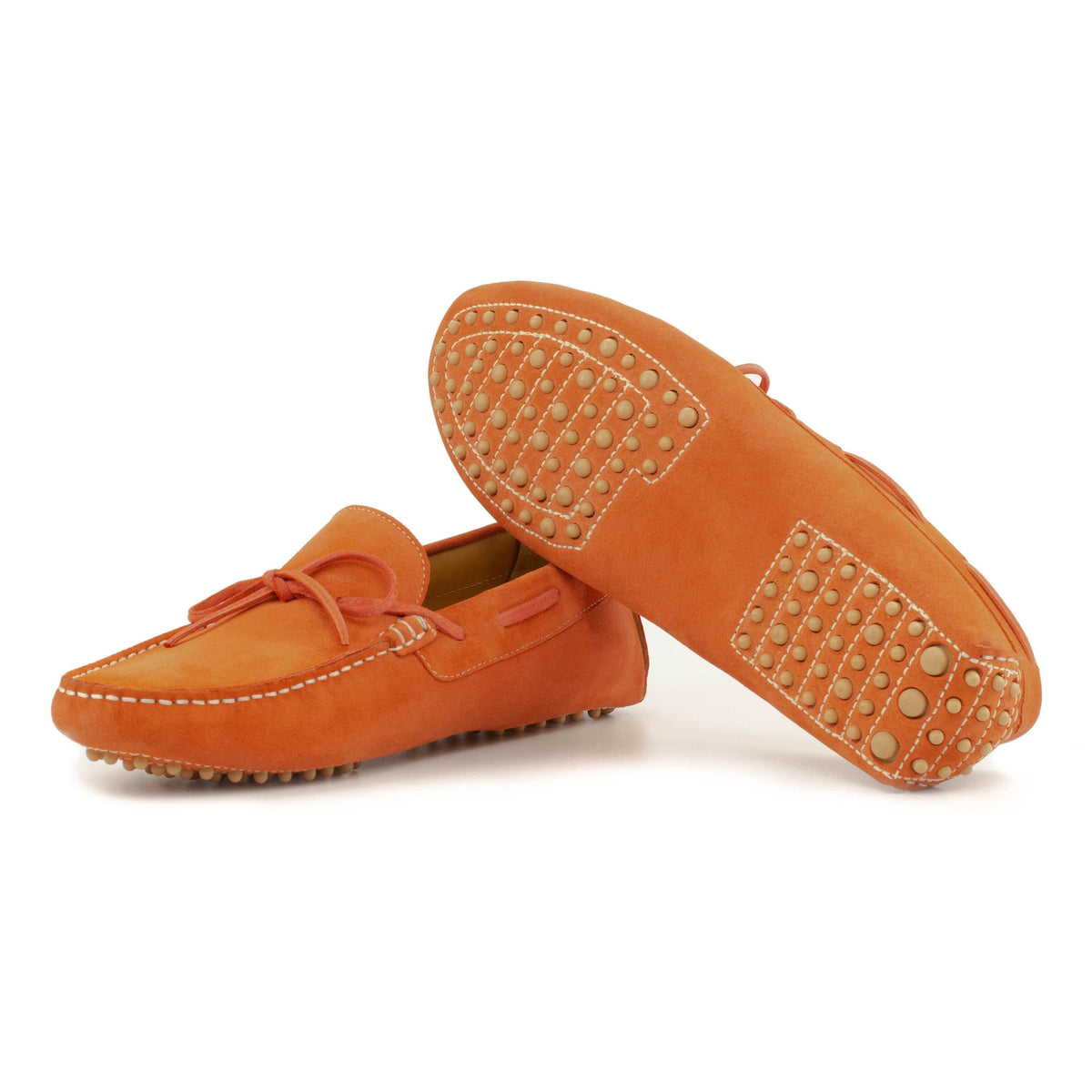 Mocassin Driver en daim orange – vue 2
