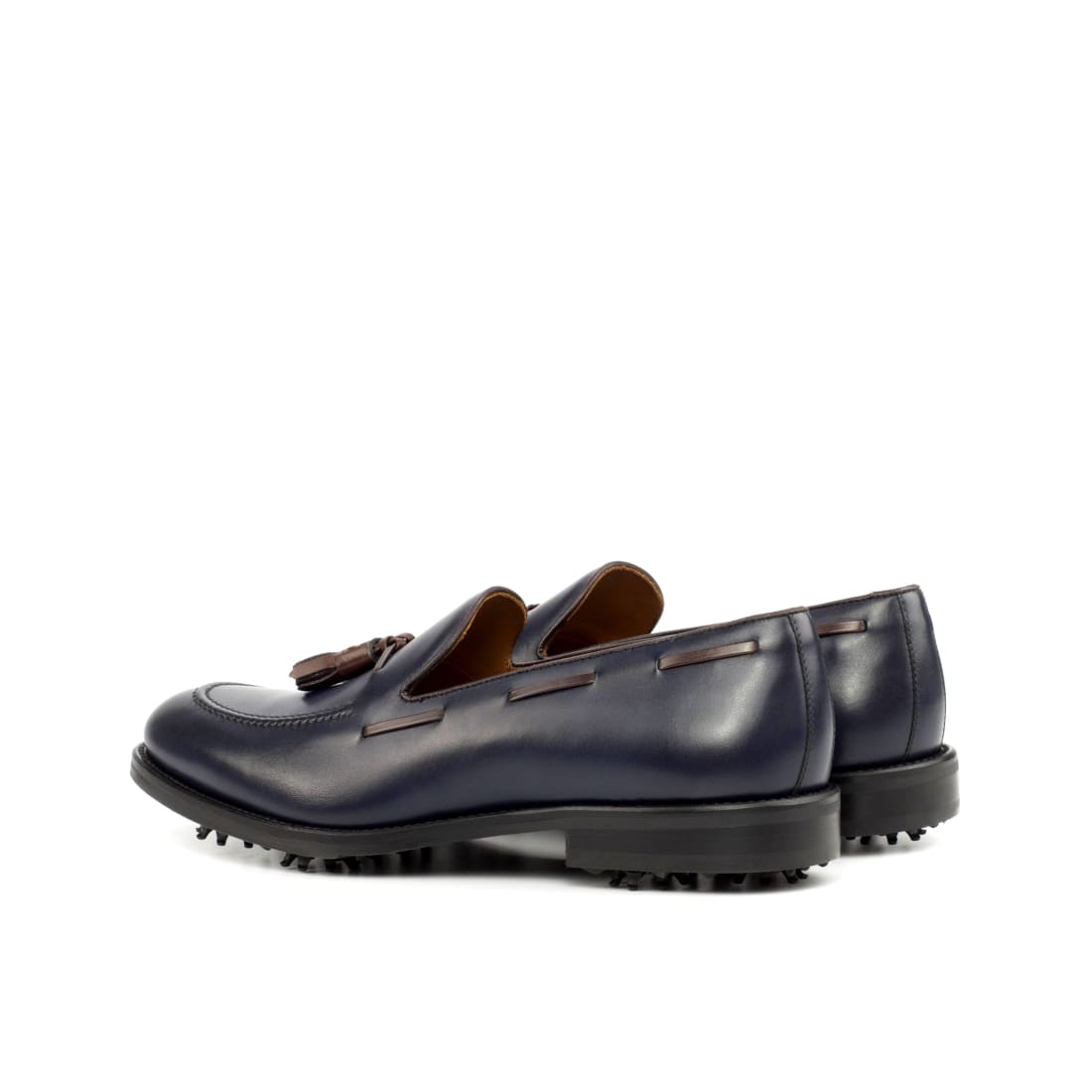 Mocassins à pampilles de golf en cuir marine - Chaussures