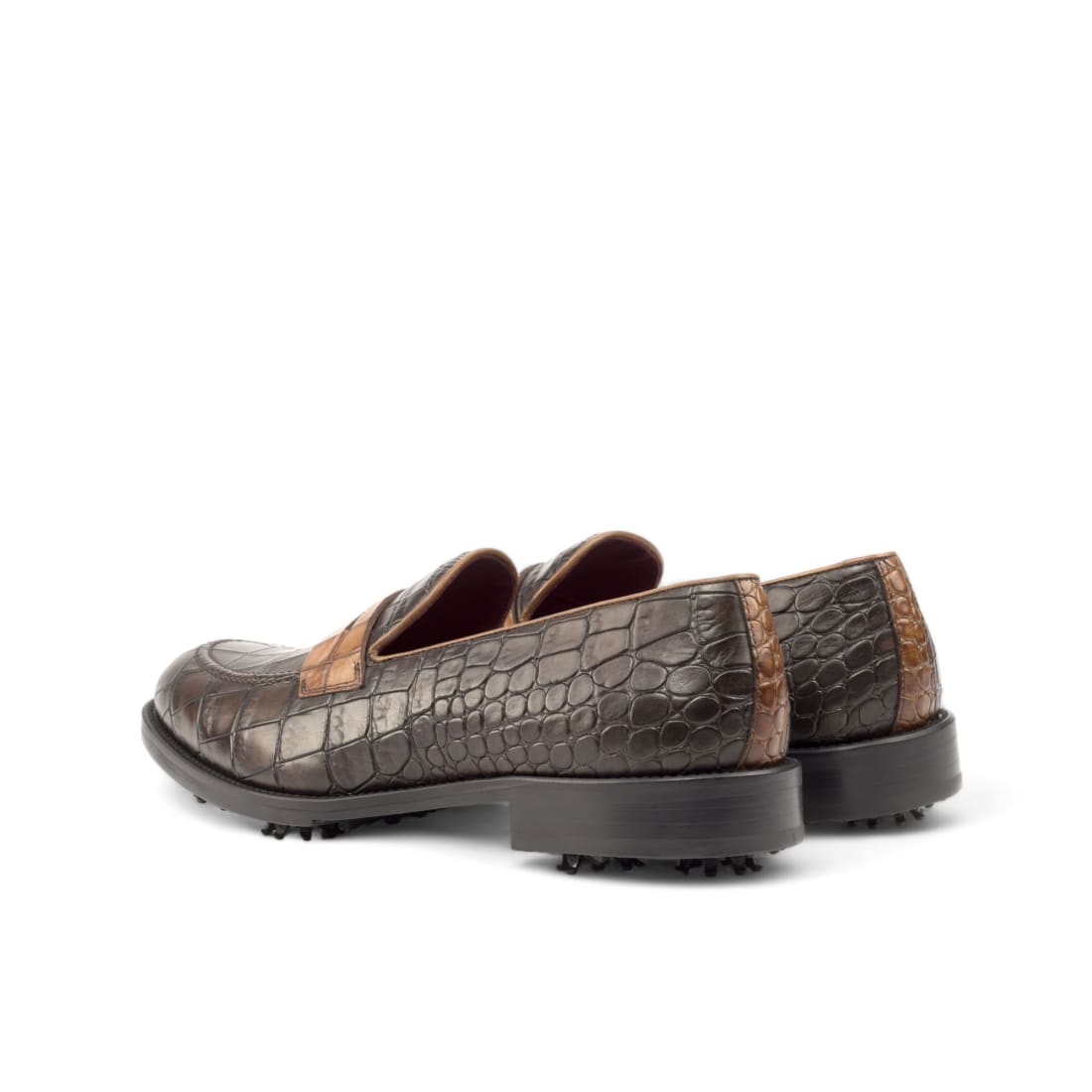 Mocassins de golf en cuir croco - Chaussures
