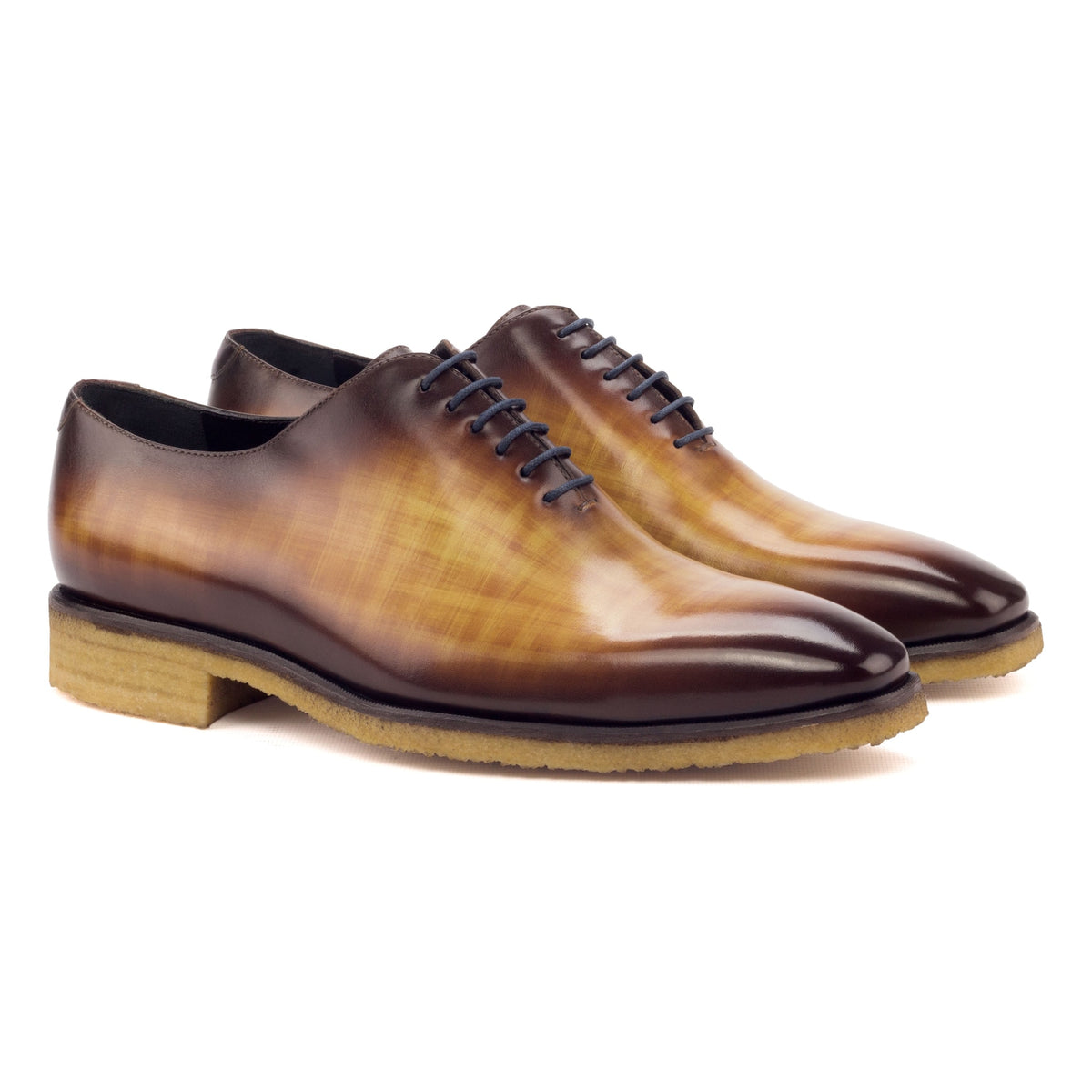 One Cut en cuir patiné cognac - Semelles crêpe – vue 1