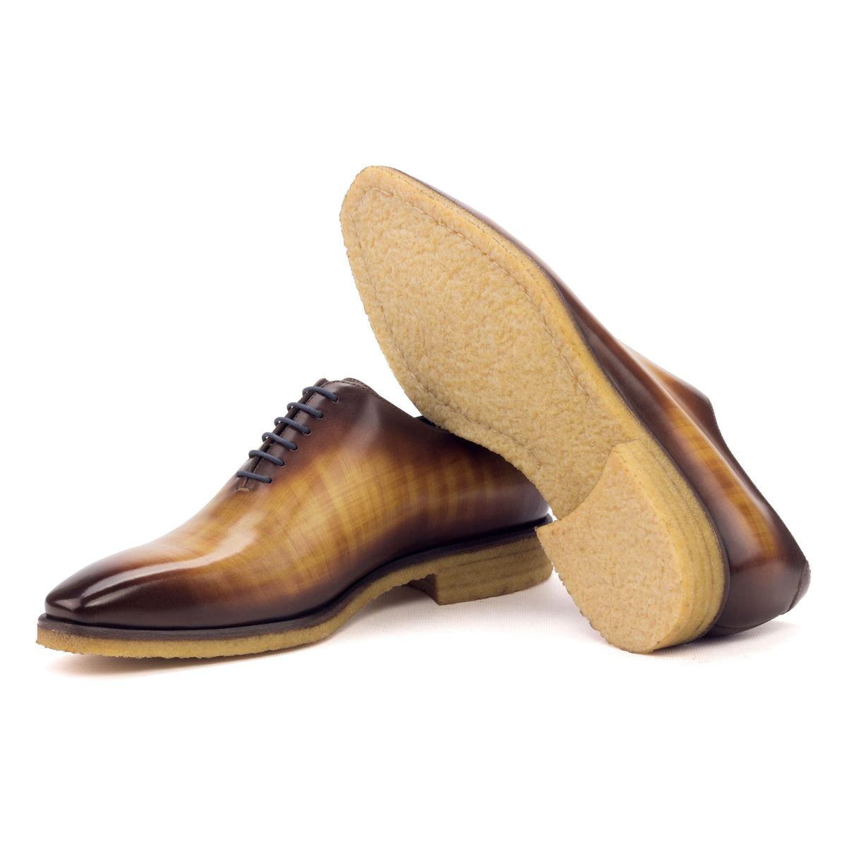One Cut en cuir patiné cognac - Semelles crêpe – vue 2