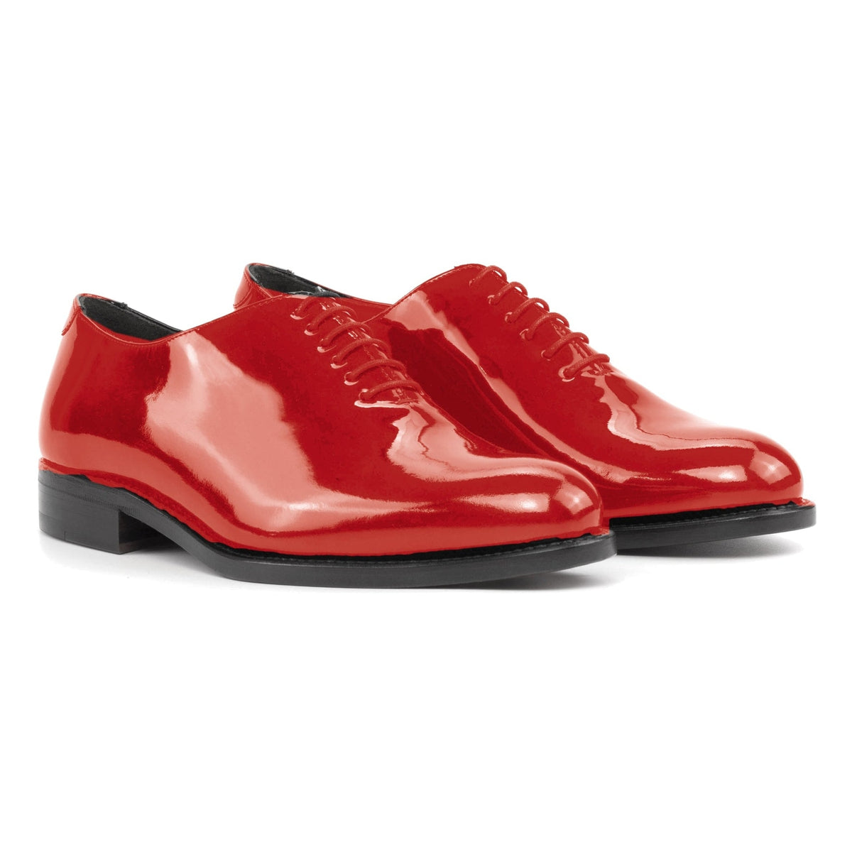 Richelieu One Cut en cuir vernis rouge – vue 1