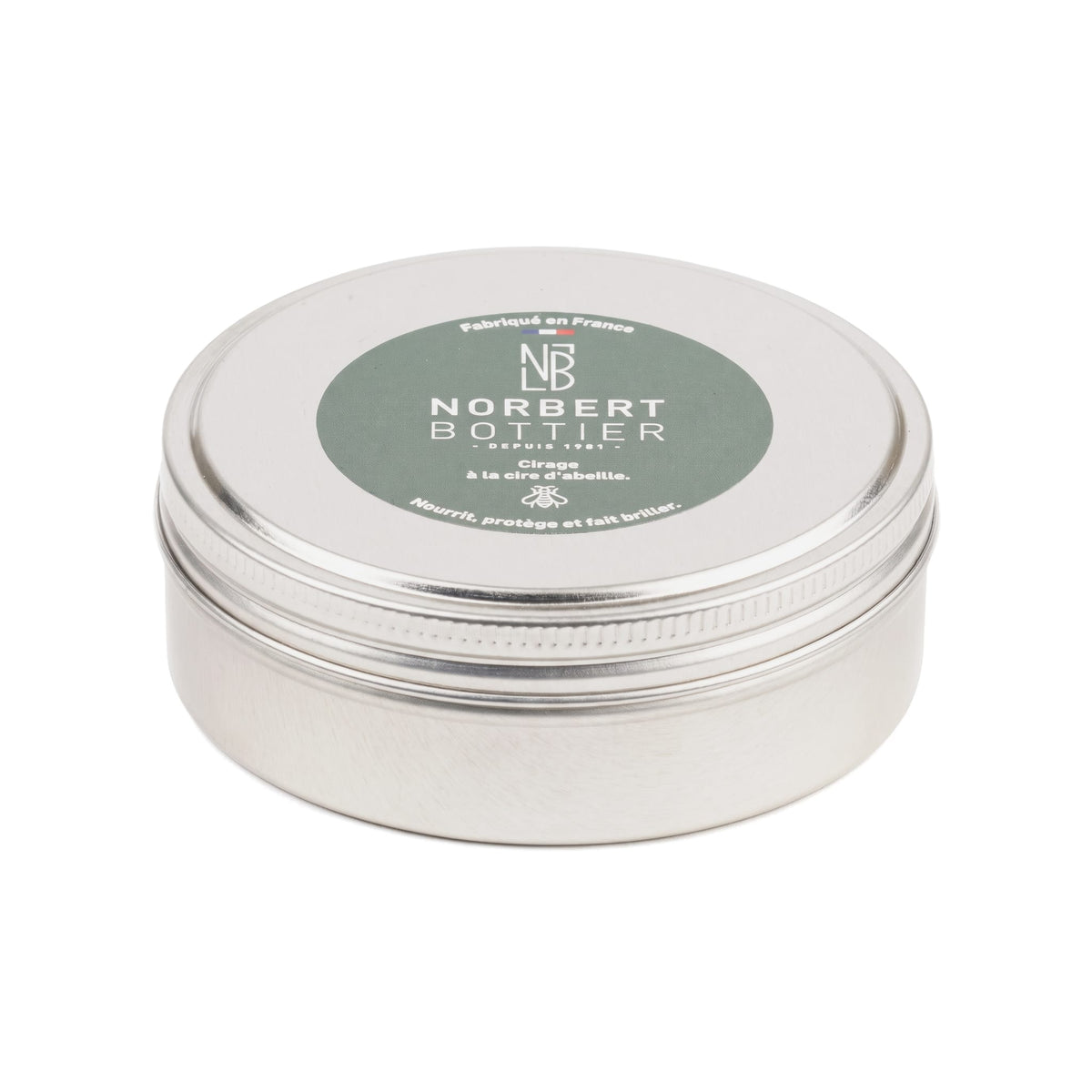Pâte de cirage gris 100 ml Norbert Bottier, boîte métal de 100 ml
