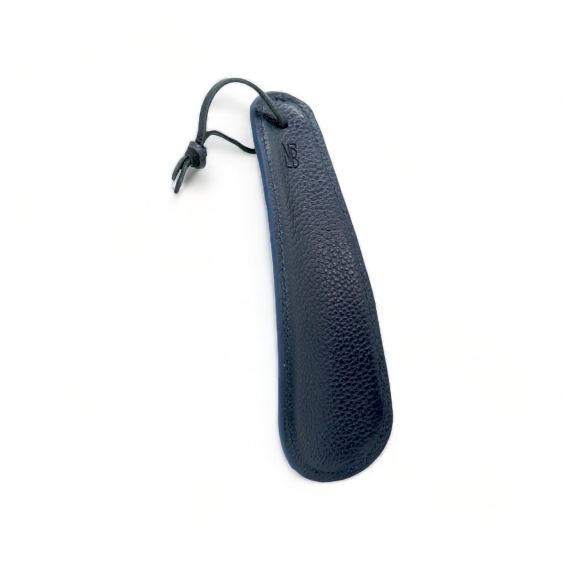 Petit chausse-pied en cuir grainé Bleu Marine – vue 2