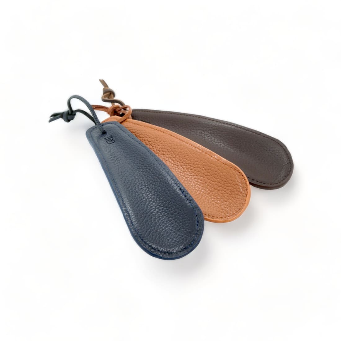 Petit chausse-pied en cuir grainé Bleu Marine – vue 5