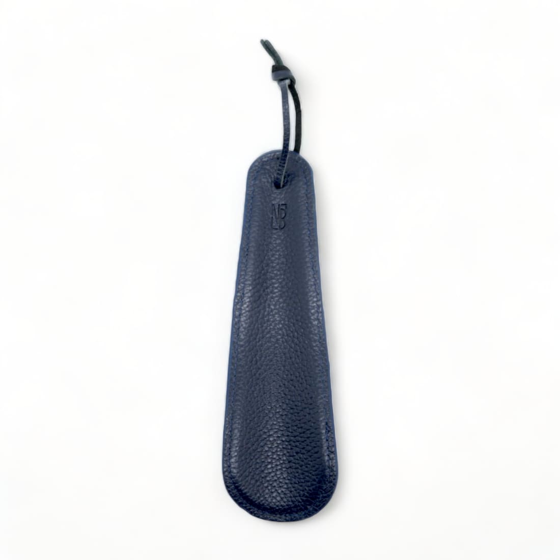 Petit chausse-pied en cuir grainé Bleu Marine