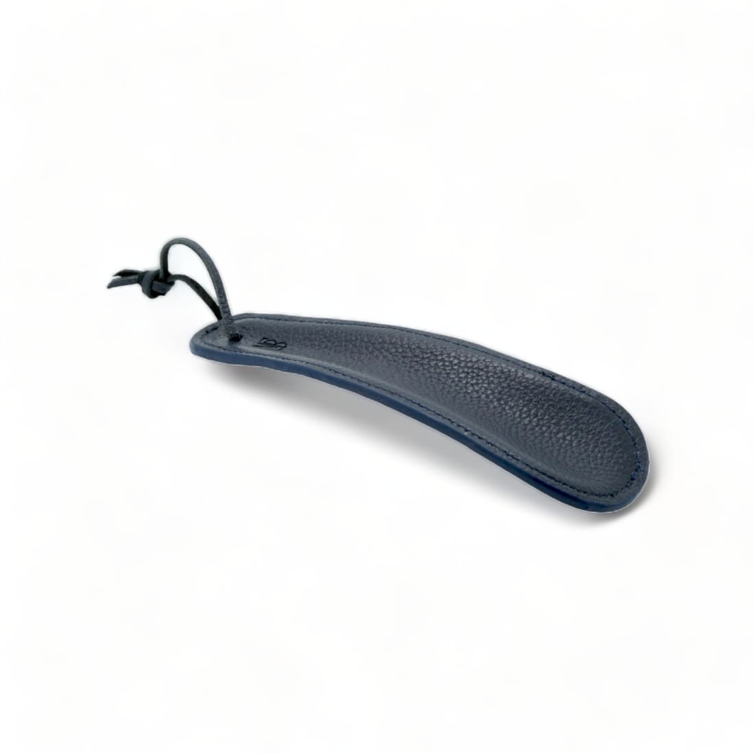 Petit chausse-pied en cuir grainé Bleu Marine – vue 3